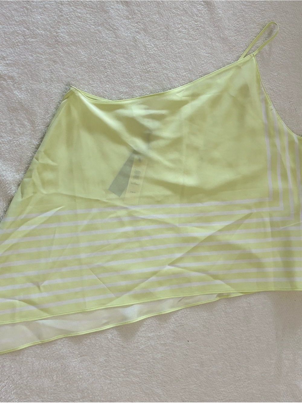Banana Republic Pale Yellow Striped A-Line Slip blouse Silk